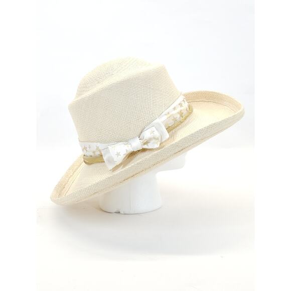 Shady Brady Accessories - Vtg Shady Brady Straw Cowboy Hat Women M Coastal Cowgirl Western Y2K USA